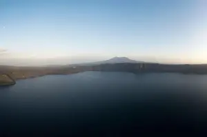 Central American Prints: Skyline in Nicaragua landscape aerial drone view on sunset time