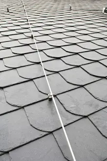 Aussenaufnahmen Prints: Slate roof, lightning conductor