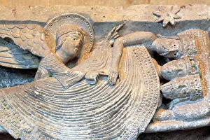 Magi Prints: The sleeping magi, capital column (12th century)