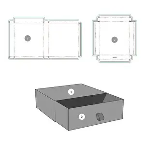 Sleeve Prints: Sleeve box, drawer style box, blank packaging die line template