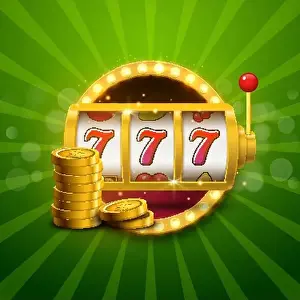 Reel Prints: Slot machine casino neon jackpot coin 777 fortune game. Gold slot machine big win