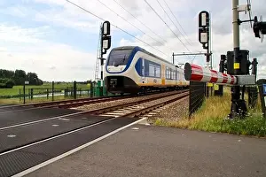 SLT sprinter local commuter train on track in Moordrecht in the Netherlands