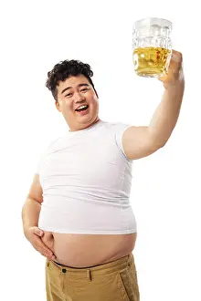 Three Quarter Length Prints: Small fat to drink beer