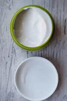 Comb Prints: Small green jar with aloe vera healing balm salve