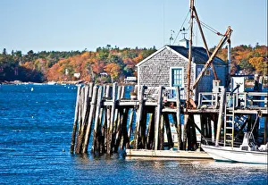Platform Prints: Small pier in a New England fishing village