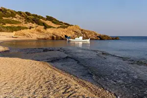Getting Away From It All Prints: small pleasure boat on the shore of Lesbos or Lesvos a Greek island located in the northeastern Aegean Sea