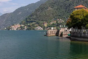 Lake Como Prints: The small town of Dervio on the shore of Lake Como in the Italian mountains