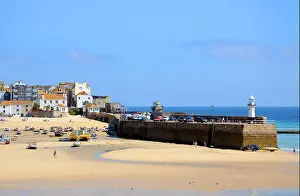 Cornish Prints: Smeatons Pier in St.Ives, Cornwall, UK