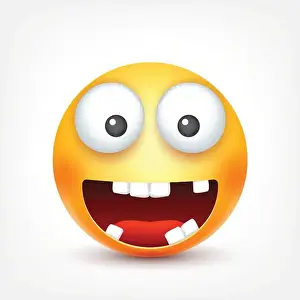 Afraid Prints: Smiley, smiling, happy emoticon with teeth