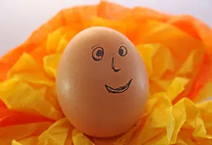 Comical Prints: smiling egg with eyes nose and mouth