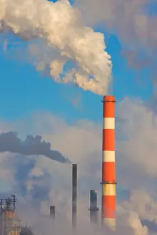 Smokestack Prints: Smoke stack at Oil refinery