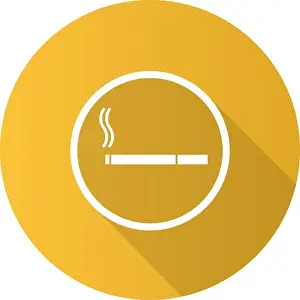 Tobacco Prints: Smoking area sign flat design long shadow glyph icon