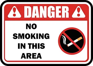 Prohibited Prints: no smoking area for signboard or label. vector illustration