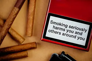 Nicotine Prints: Smoking cigarettes addiction and health issue concept
