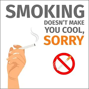 Smoker Prints: Smoking does not make you cool poster with sign no smoking