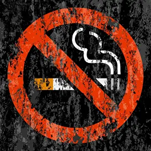 Nicotine Prints: No smoking symbol grunge background