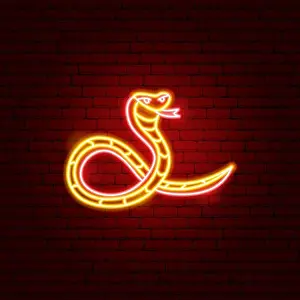 Lunar Prints: Snake Chinese Zodiac Neon