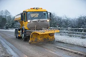 Blocked Prints: Snow plough clearing the snow off roads in Kettering