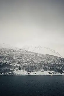 Brim Prints: Snowy hillside of the Lyngen Alps in Troms, Norway in winter