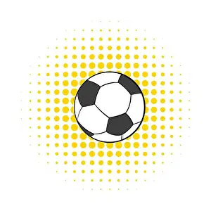 Penalty Prints: Soccer ball icon, comics style