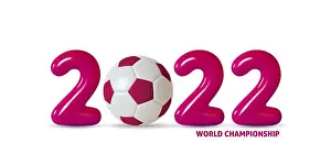 Khalifa Prints: Soccer ball. Qatar 2022 Fifa World Cup. Realistic Vector illustration