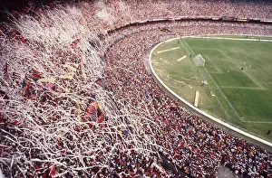 Popular Culture Prints: Soccer fans at the former Maracanã stadium Rio de Janeiro Brazil Flamengo team supporters