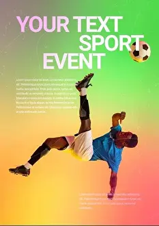 Citylights Prints: Soccer, football man in flight