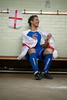 Footy Prints: Soccer Player in Locker Room