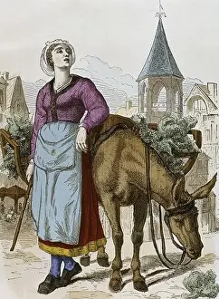 Lean Prints: SOCIEDAD. EDAD MEDIA. CAMPESINA haciendo un alto en el camino tras la recolección de las hortalizas