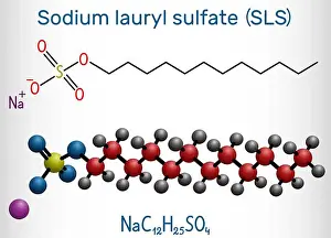 Hydrogen Prints: Sodium dodecyl sulfate SDS, sodium lauryl sulfate SLS molecule