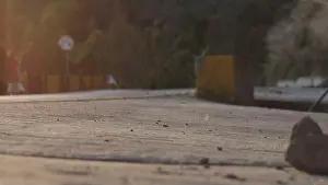 Observe Prints: Soft focus highway road sunset with sun light rays