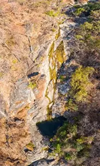 Looking Straight Down Prints: Sohwe falls seen from above in Zimbabwe's Mavuradona National Park