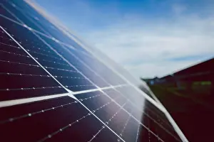 Photovoltaic Prints: Solar power plant(solar cell) on summer season