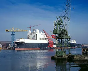 Massive Prints: The Solitaire being refitted at Swan Hunters shipyard