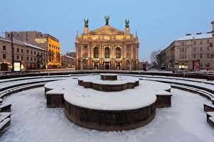 Images Dated 5th January 2019: Solomiya Krushelnytska Lviv State Academic Theatre of Opera and Ballet in winter time