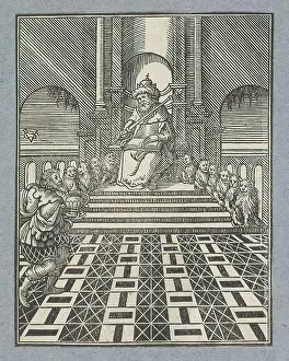 Offering Prints: Solomon's throne, King Solomon sits on his throne
