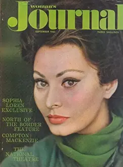 Xmas Prints: Sophia LOren on the cover of Women's Journal front page front cover of a vintage fashion magazine for women 1960s