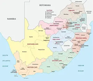 Limpopo Prints: south Africa administrative map (provinces and districts)