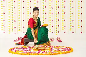 20 24 Years Prints: South Indian woman making rangoli