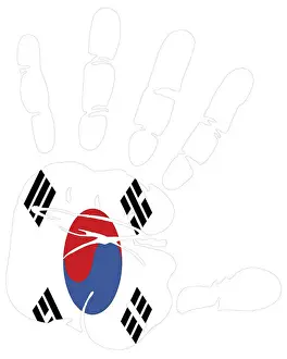 Imprint Prints: south korea flag handprint