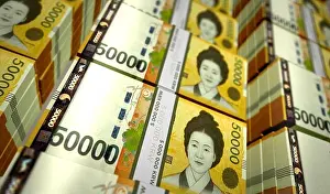 Bundle Prints: South Korea Won money pack 3d illustration