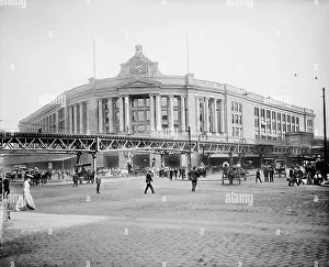 Ghiv Prints: South Station, Boston, Massachusetts, USA, Detroit Publishing Company, 1905