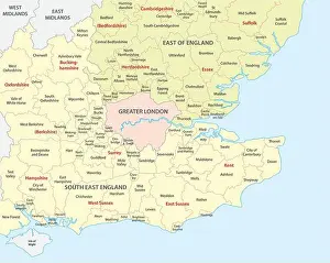 Subdivision Prints: south west england administrative map