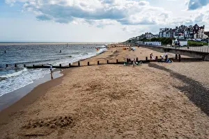 Suffolk Prints: Southwold beach with the town in the distance