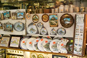 Outsides Prints: Souvenir shop Mont St-Michel mount Normandy France