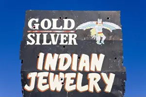 Native American Prints: Souvenir store sign, Historic District of Boulder City, Nevada, USA, North America
