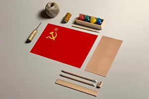 Ussr Prints: Soviet Union calligraphy concept