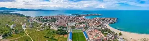 Sozopol Prints: Sozopol, Bulgaria, May 26, 2020: Aerial view of Bulgarian town Sozopol