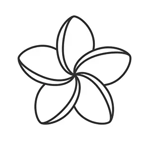 Aromatherapy Prints: Spa salon plumeria flower linear icon