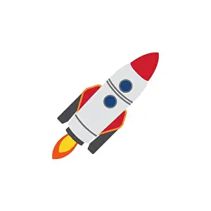 Line Icon Prints: space ship rocket emoji symbol sign icon vector illustration